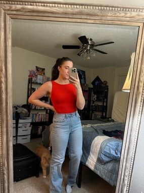 a new day Red Sleeveless Crewneck Bodysuit